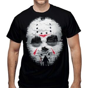 Friday the 13th Jason Voorhees Horror Movie Black Graphic T-Shirt